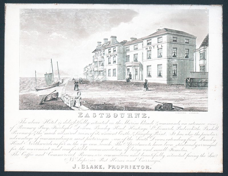 Albion Hotel, Visitenkarte des Inhabers, J Blake von English School