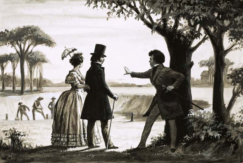Alexandre Dumas begutachtet sein Anwesen von English School