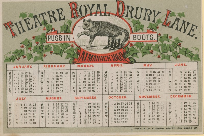 Almanach von 1869, herausgegeben vom Theatre Royal Drury Lane von English School