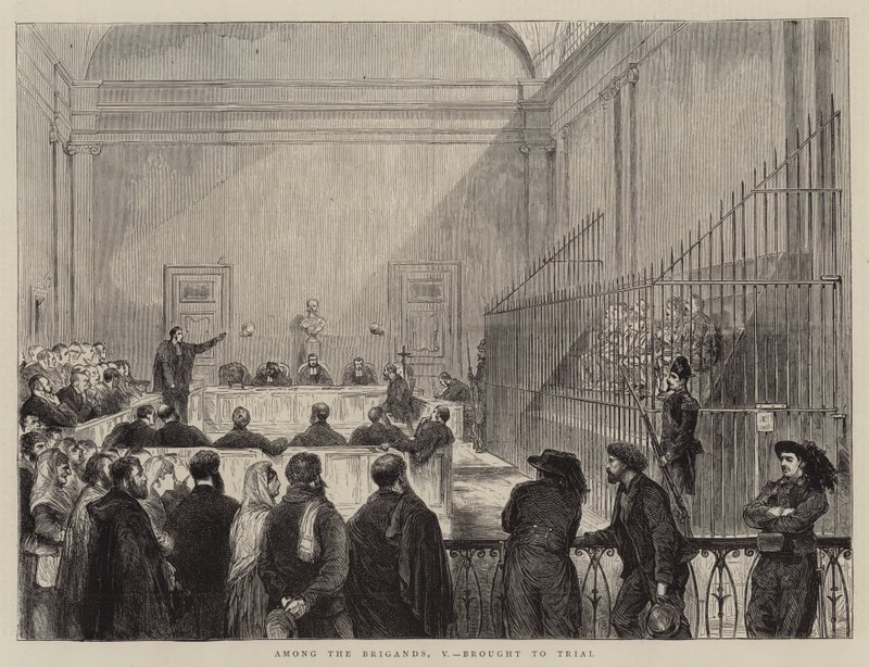 Unter den Briganten, V, vor Gericht gebracht von English School