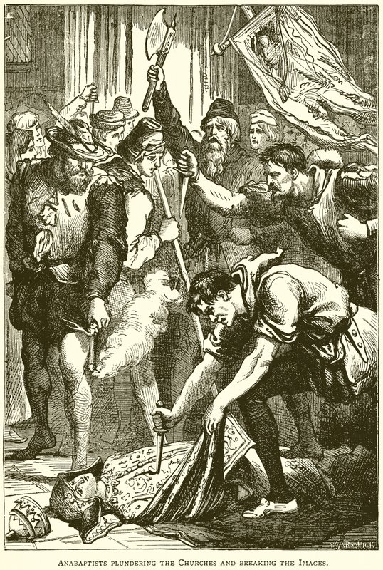 Täufer plündern die Kirchen und zerstören die Bilder von English School