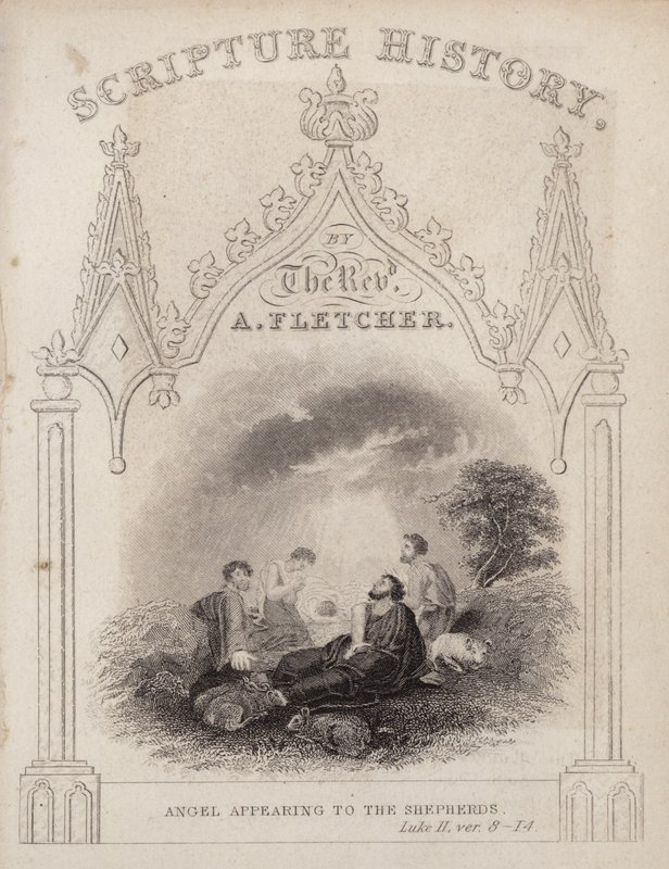 Engel erscheint den Hirten, Lukas II, Vers 8-14 von English School