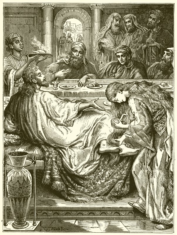 Die Salbung der Füße Jesu von English School