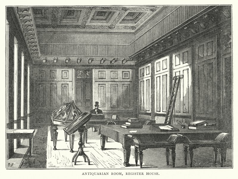 Antiquitätenraum, Register House (Stich) von English School