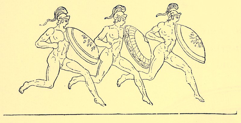 Bewaffnetes Rennen, Illustration aus Geschichte Griechenlands von Victor Duruy, 1890 von English School