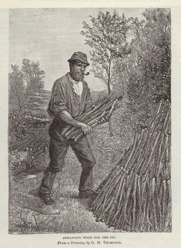 Holz für die Grube anordnen von English School