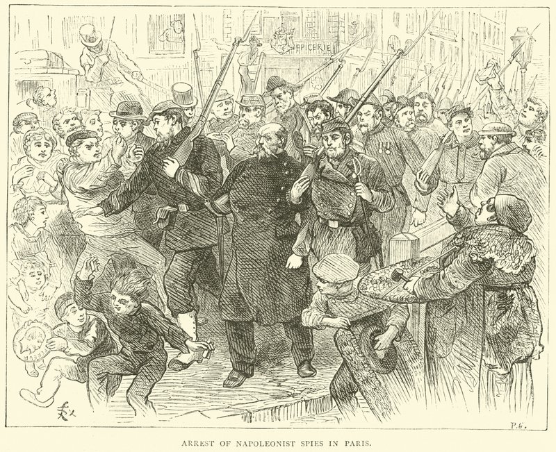 Verhaftung napoleonistischer Spione in Paris, Oktober 1870 von English School