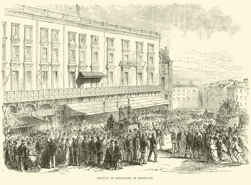 Ankunft der Delegierten in Bordeaux, Dezember 1870 von English School