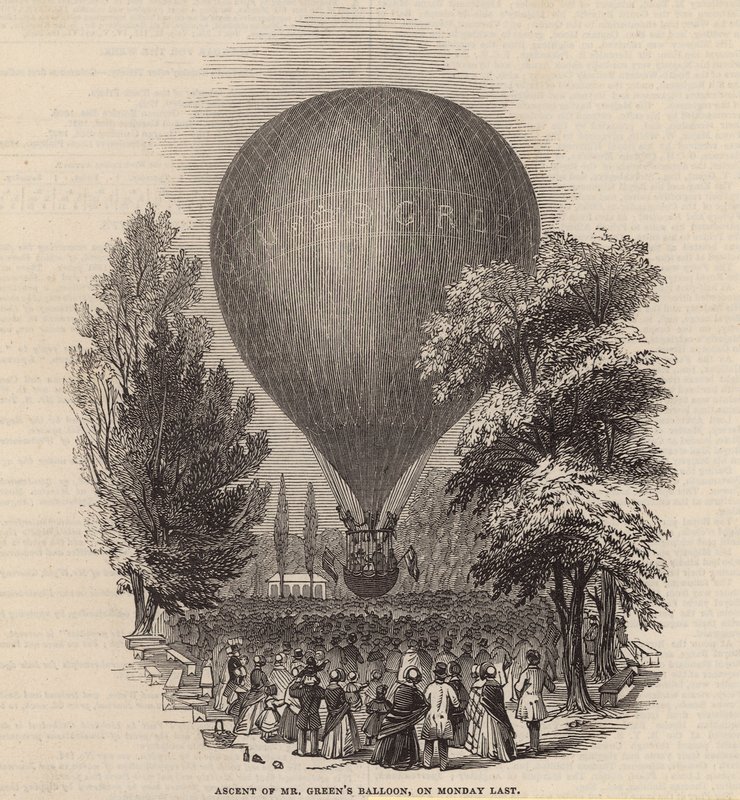Aufstieg des Ballons von Mr. Green am vergangenen Montag von English School