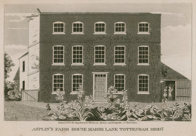 Asplins Bauernhaus, Marsh Lane, Tottenham, London von English School