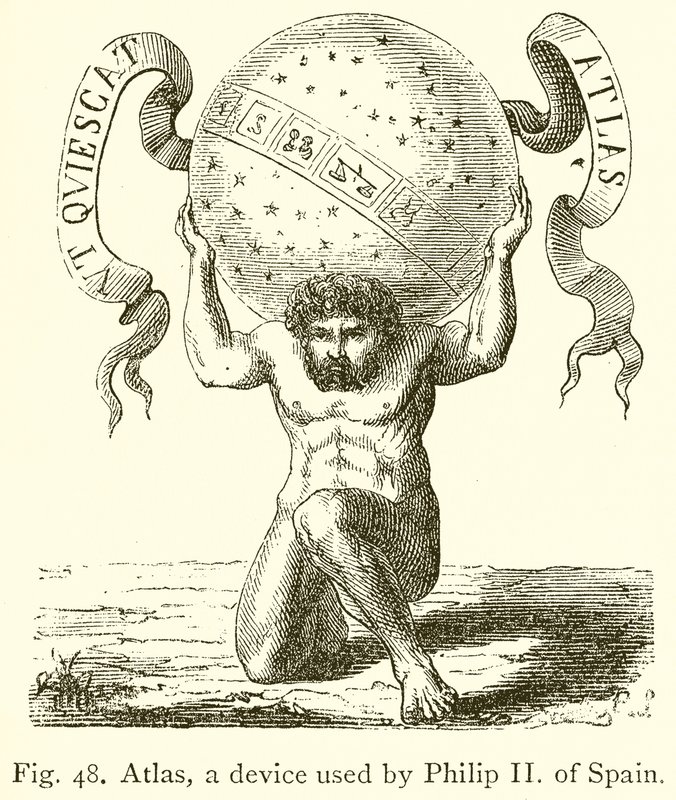 Atlas, ein Gerät, das von Philipp II. von Spanien verwendet wurde von English School
