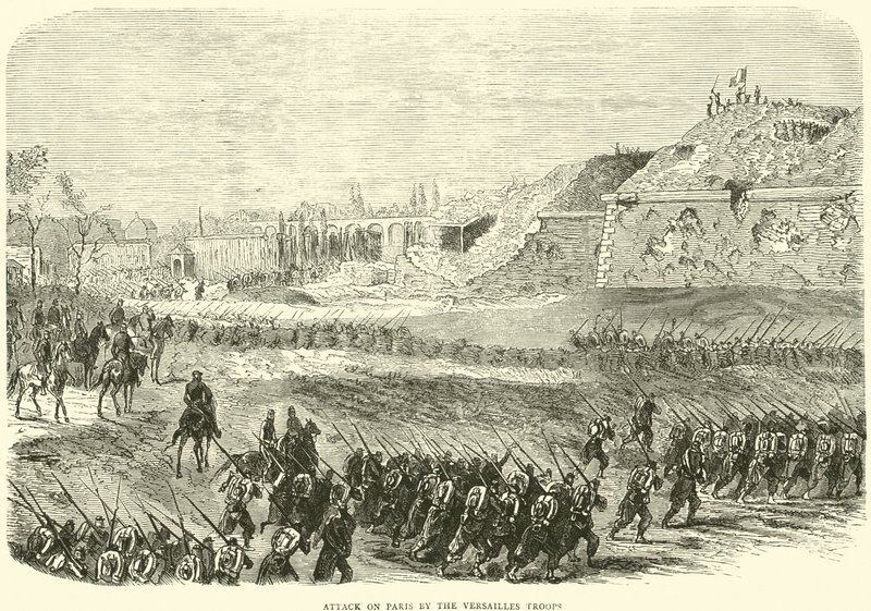 Angriff auf Paris durch die Versailler Truppen, März 1871 von English School
