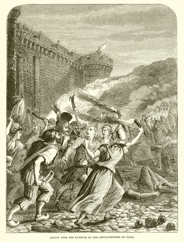 Angriff auf die Bastille durch die Revolutionäre von Paris von English School