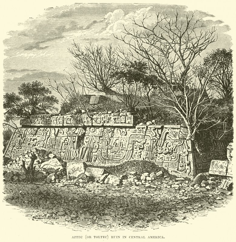 Aztekische (oder Toltekische) Ruine in Zentralamerika von English School