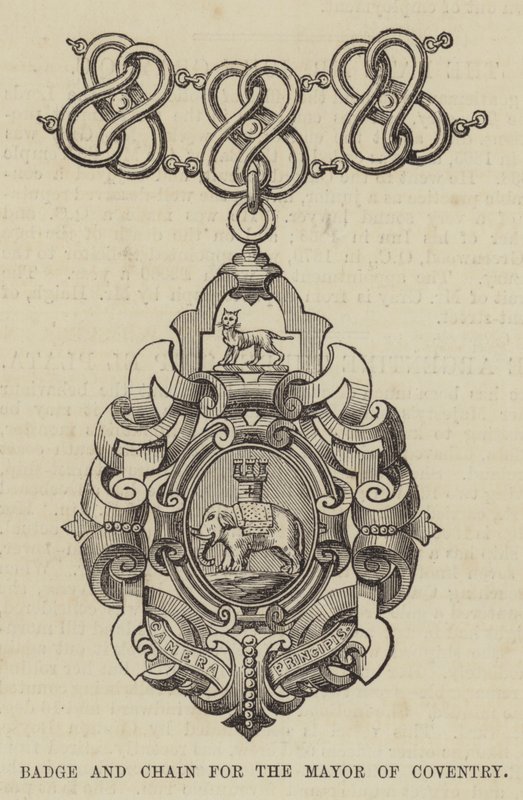 Abzeichen und Kette für den Bürgermeister von Coventry (Stich) von English School