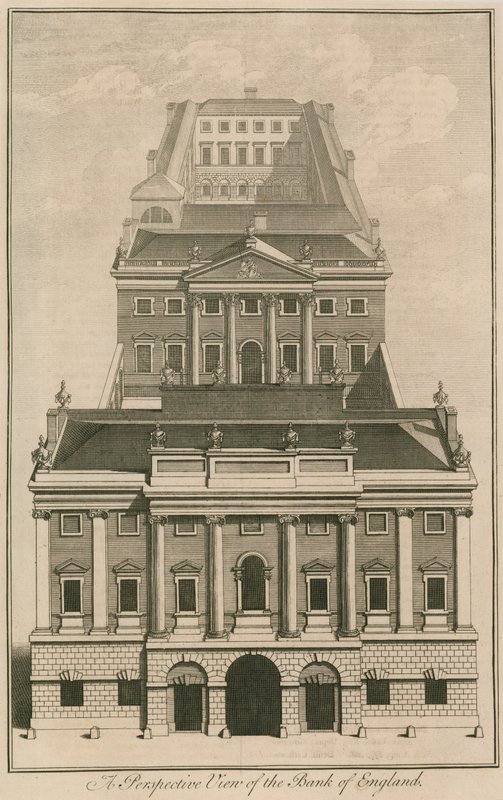 Bank of England, George Sampsons Gebäude, 1734 von English School