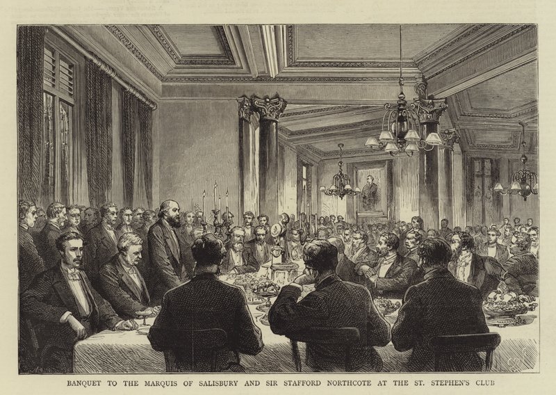 Bankett für den Marquis von Salisbury und Sir Stafford Northcote im St. Stephen