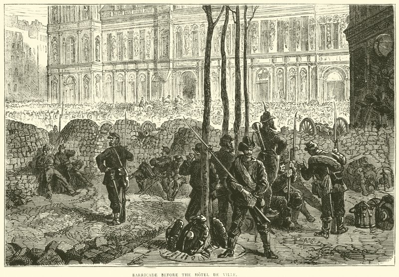 Barrikade vor dem Hôtel de Ville, März 1871 von English School