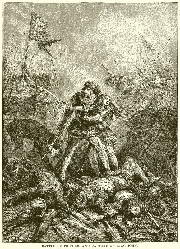 Schlacht von Poitiers und Gefangennahme von König Johann von English School