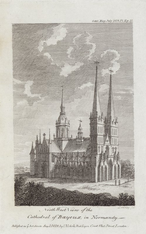 Kathedrale von Bayeux, Normandie, 1819 von English School