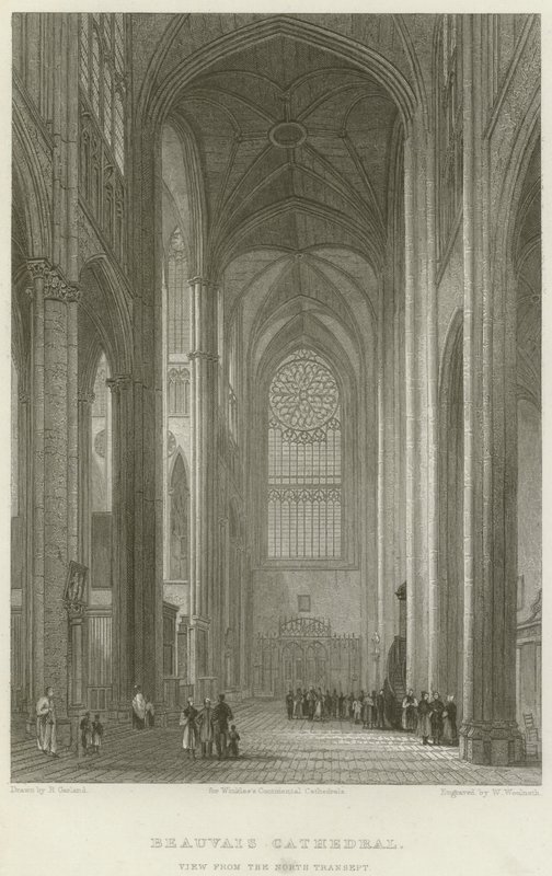 Kathedrale von Beauvais, Ansicht vom Nordtransept (Stich) von English School