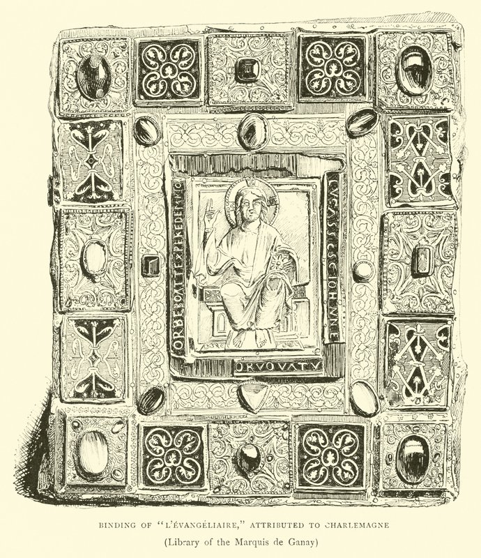 Einband des Evangelienbuchs, zugeschrieben Karl dem Großen von English School