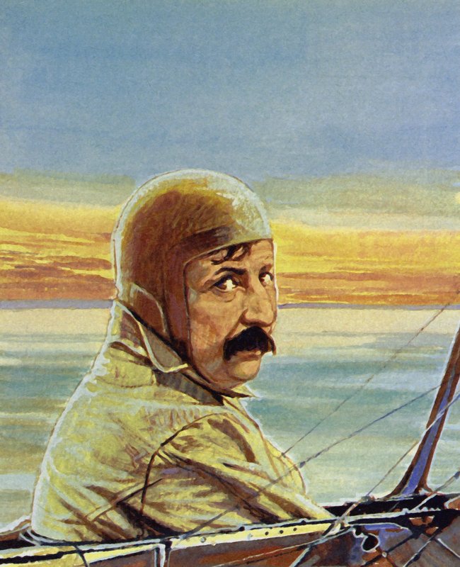 Blériot musste das Flugzeug in einer geraden Linie halten von English School