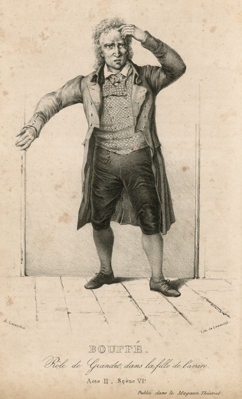 Bouffe in der Rolle des Grandet in La Fille de Cavaire von English School