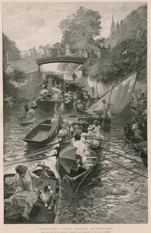 Boulters Lock: Sonntagnachmittag, nach einem Gemälde von Edward J. Gregory von English School