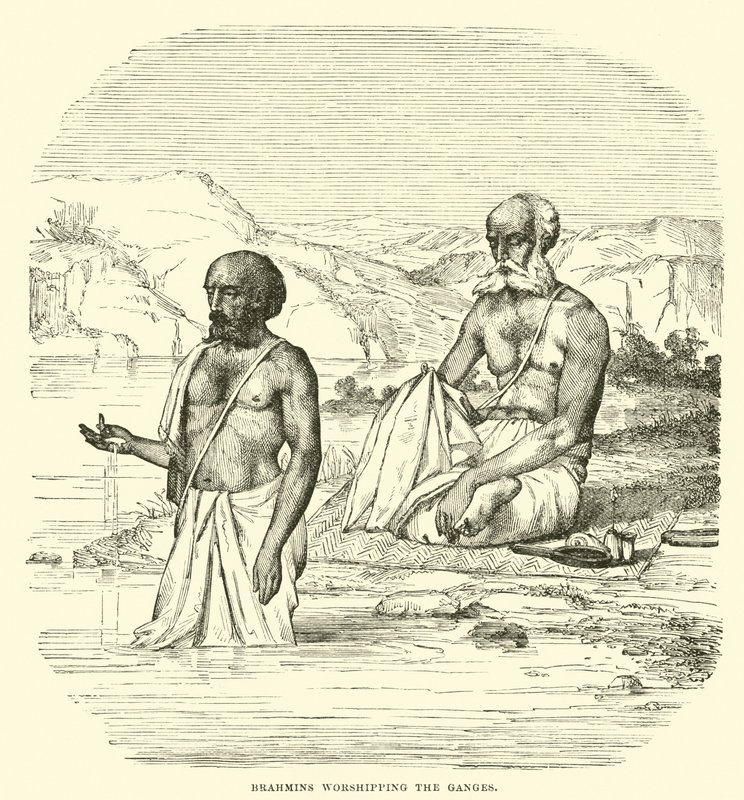 Brahmanen, die den Ganges verehren von English School