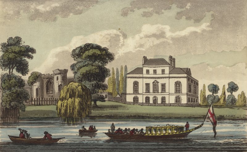 Brandenburg House, Hammersmith, London, Heimat von Caroline von Braunschweig, Königin des Vereinigten Königreichs und entfremdete Ehefrau von König Georg IV. von English School
