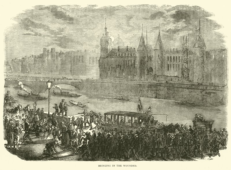 Einbringen der Verwundeten, November 1870 von English School