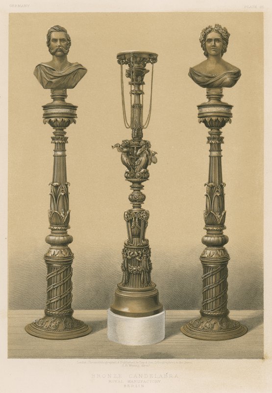 Bronzekandelaber, Königliche Manufaktur, Berlin von English School