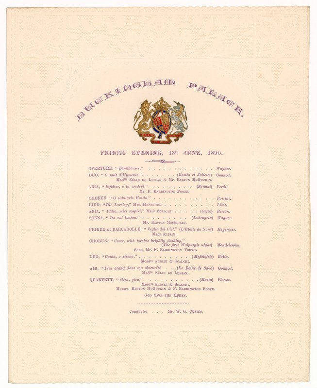 Konzert im Buckingham Palace, 13. Juni 1890 von English School
