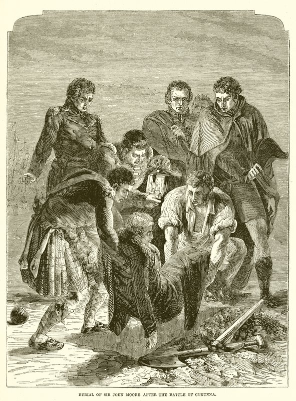 Begräbnis von Sir John Moore nach der Schlacht von Corunna von English School