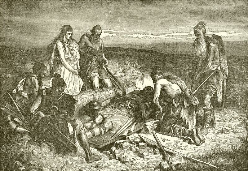 Begräbnis eines phönizischen Häuptlings an der amerikanischen Küste von English School
