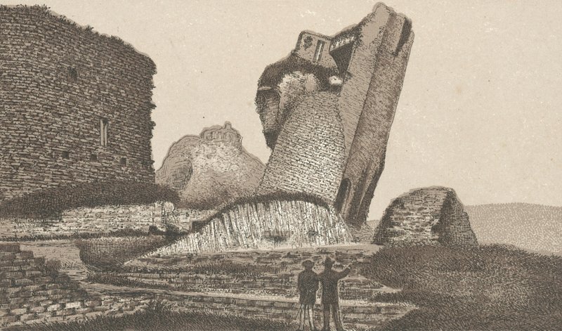 Caerphilly Castle, Schiefer Turm von English School