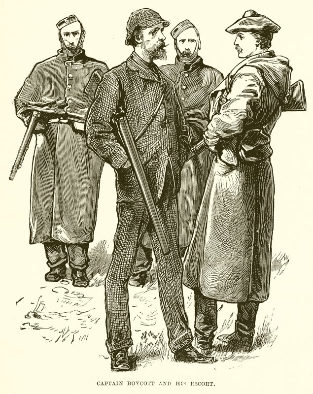 Captain Boycott und seine Eskorte von English School