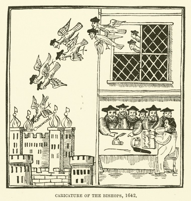 Karikatur der Bischöfe, 1642 von English School