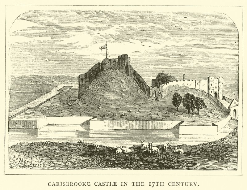 Carisbrooke Castle im 17. Jahrhundert von English School