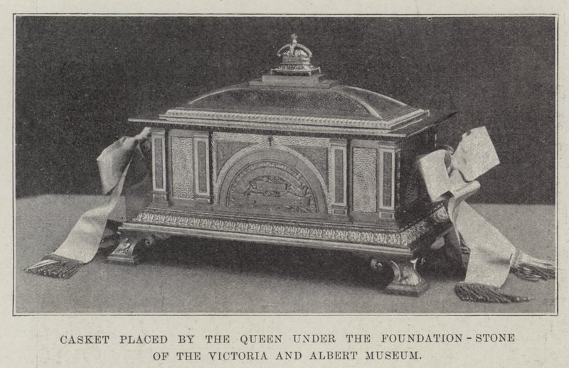 Schrein, den die Königin unter dem Grundstein des Victoria and Albert Museums platzierte von English School