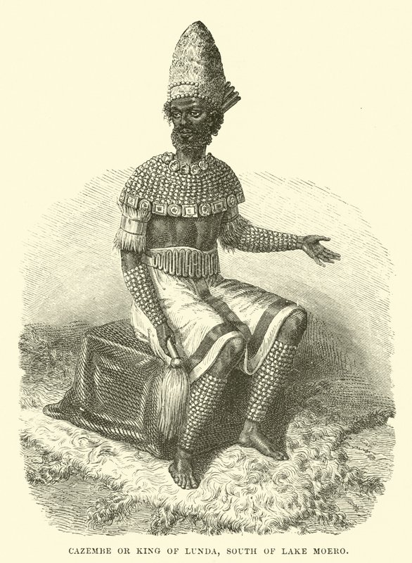 Cazembe oder König von Lunda, südlich des Moero-Sees von English School