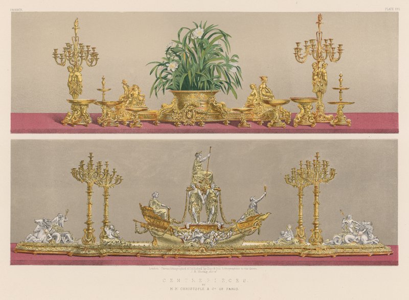 Mittelstücke von M M Christofle und Co, Paris von English School