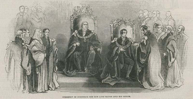 Zeremonie der Einführung des neuen Lord Mayor in sein Amt von English School