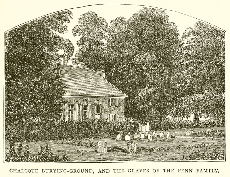 Chalcote-Friedhof und die Gräber der Familie Penn von English School