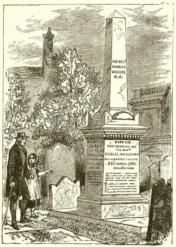 Charles Wesley, Grabstein von English School