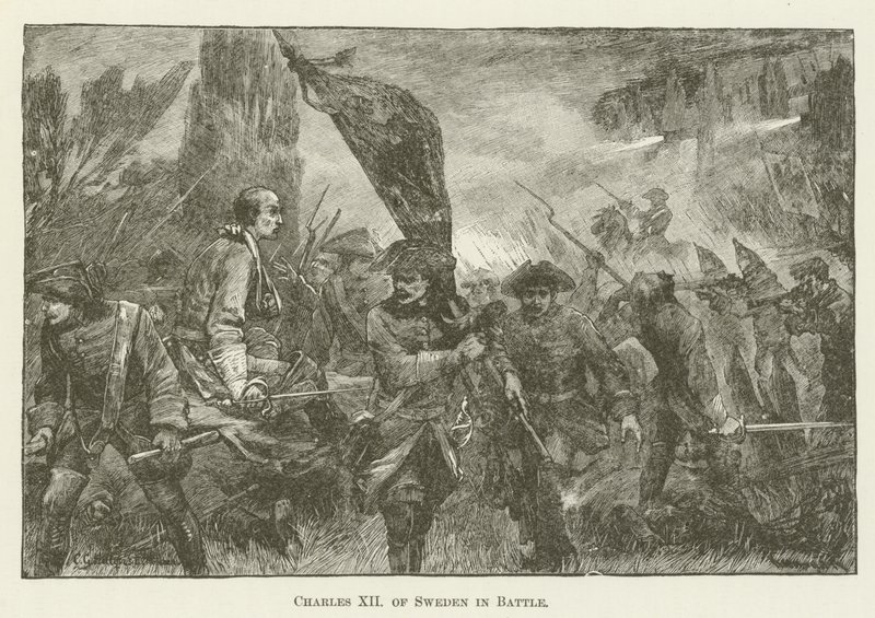 Karl XII. von Schweden in der Schlacht von English School