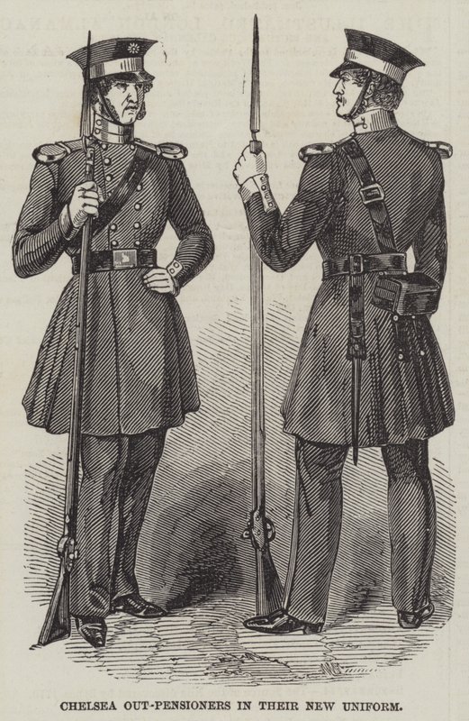 Chelsea-Auswärtspensionäre in ihrer neuen Uniform (Stich) von English School