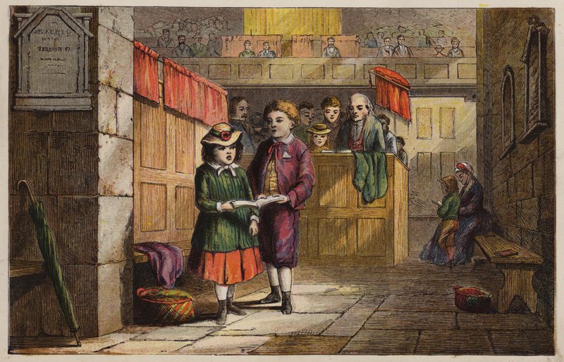 Kinder in einer Kirche von English School