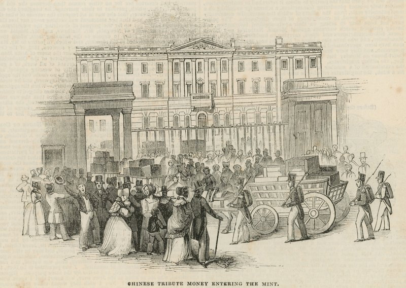 Chinesisches Tributgeld in der Königlichen Münze, London von English School
